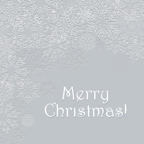 Merry Christmas greeting card design. Winter holiday snow background vector