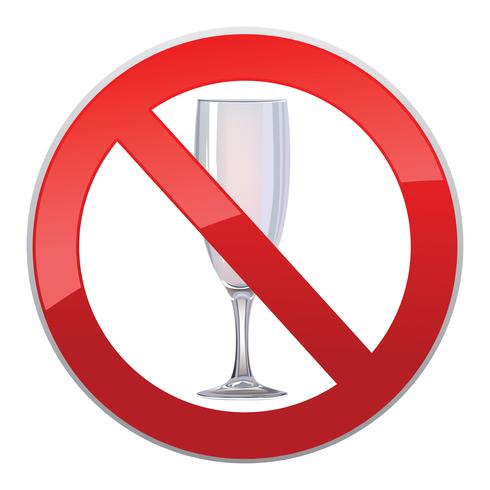 No alcohol drink sign. Prohibition icon. Ban liquor label vector