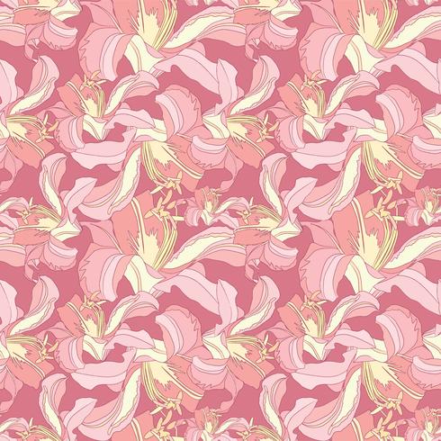 Patrón floral. Flor de fondo sin fisuras. Floreciente jardín ornamental. vector