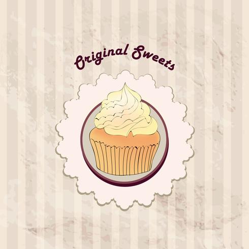 Cake. Cafe Menu Background. Bakery Label. Sweet, Dessert Poster vector