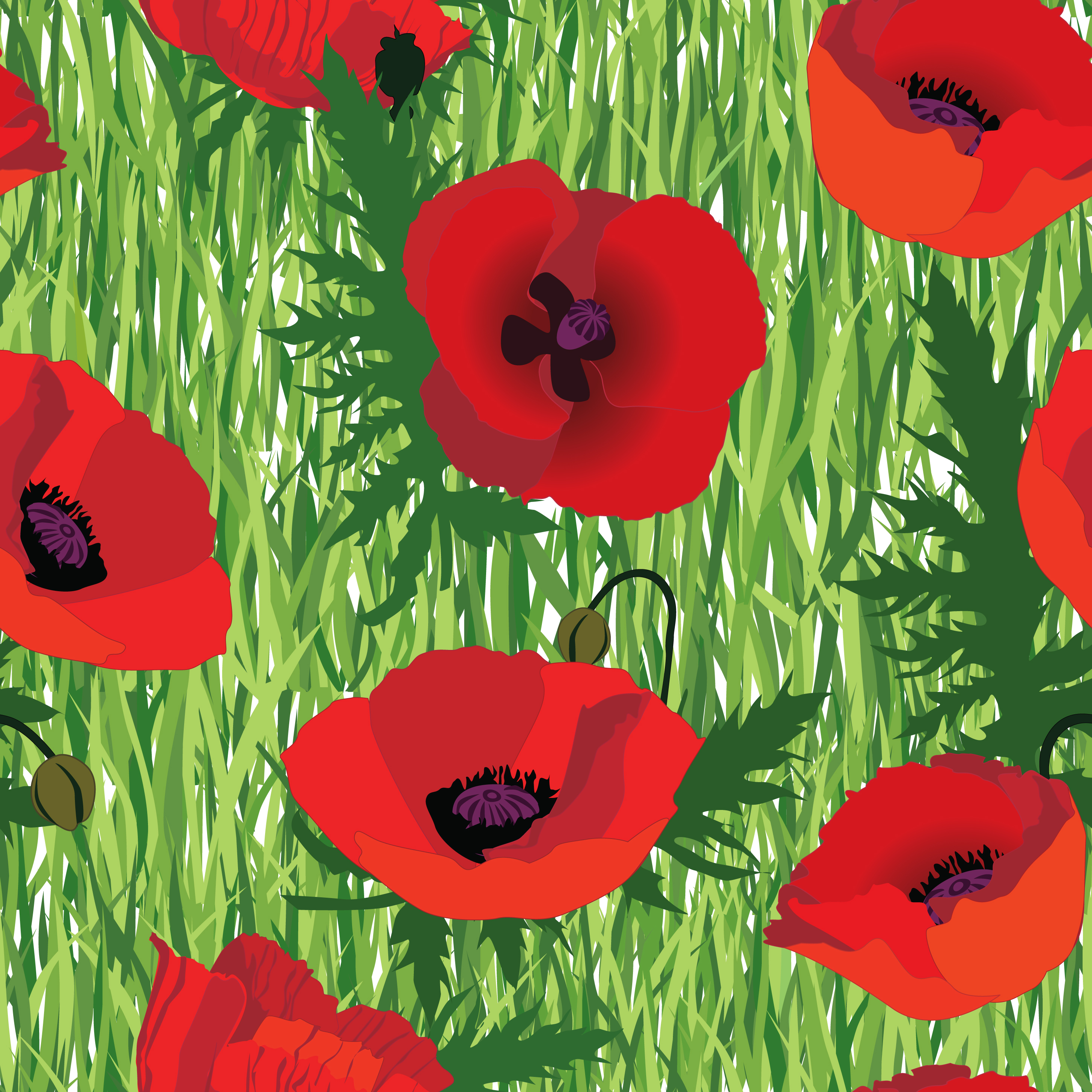 Download Floral seamless pattern. Meadow summer flowers 524154 ...