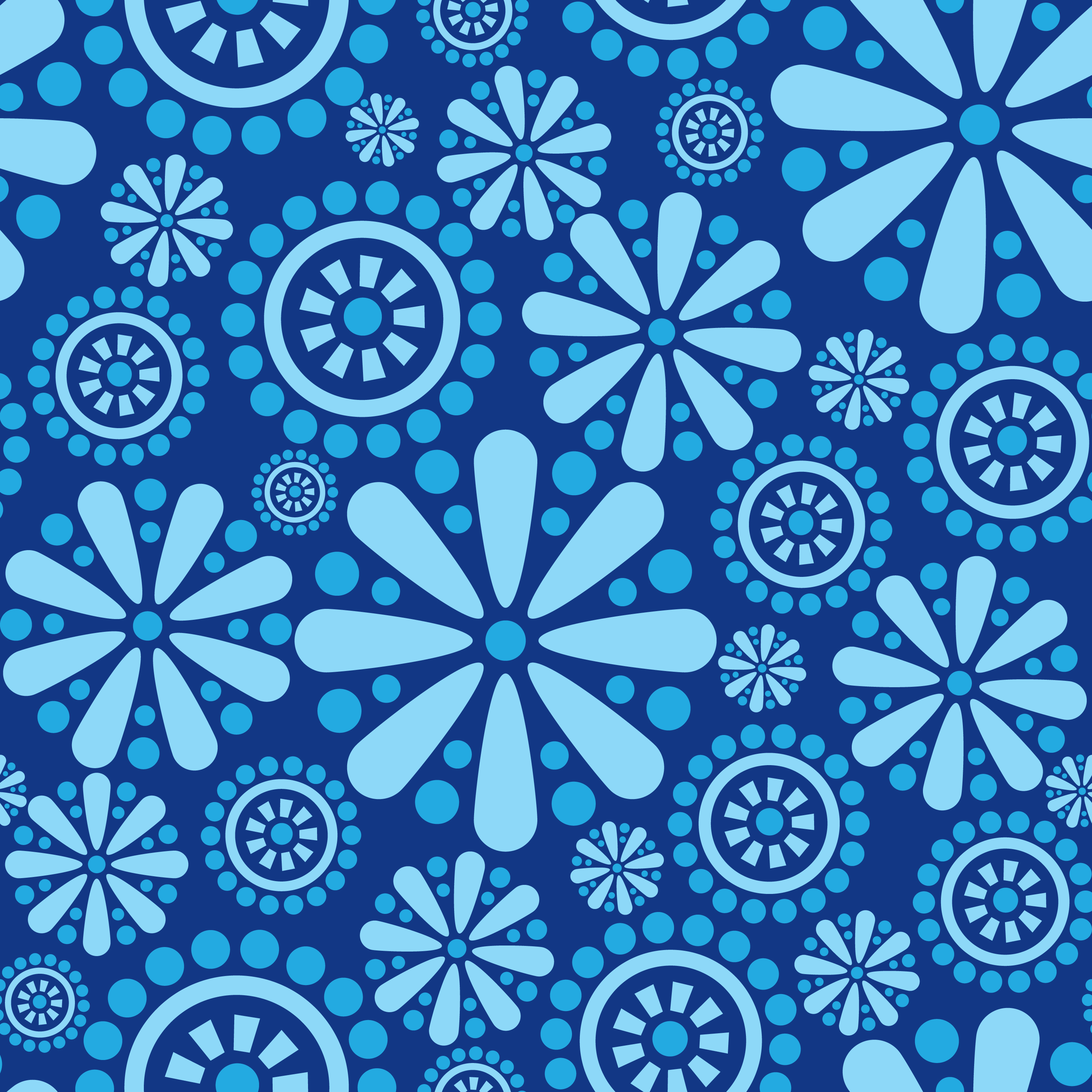 Abstract floral geometric pattern Flower circle seamless ornament