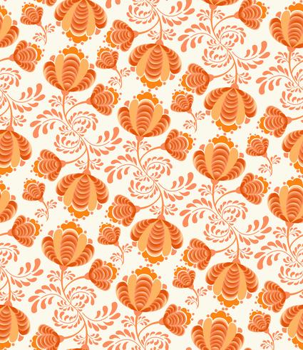 Patrón transparente floral remolino. Fondo ornamental en el estilo ruso. vector