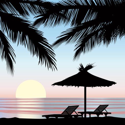 Summer holidays background. Seaside View. Beach resort wallpaper vector