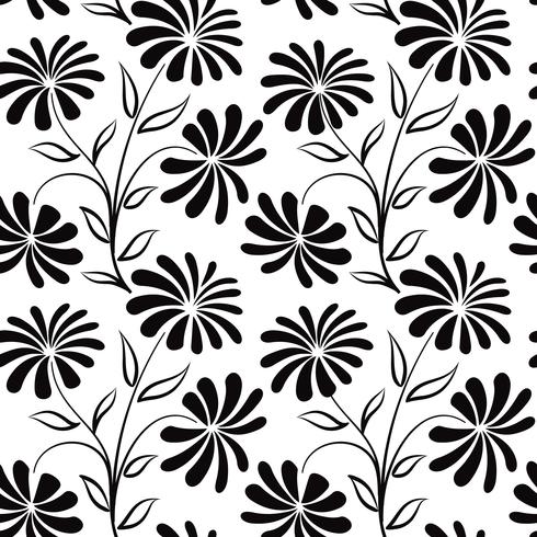 Patrón floral sin fisuras Fondo de la flor. Textura grabada vector