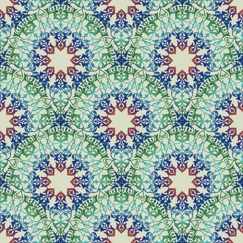 Arabic floral swirl line ornament. Oriental flower seamless pattern vector