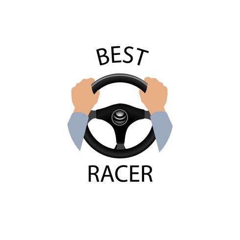 Driving car sign. Best racer banner. Diver design element. vector