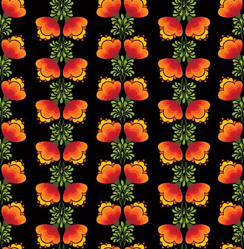 Swirl floral seamless pattern. Ornamental background in russian style. vector