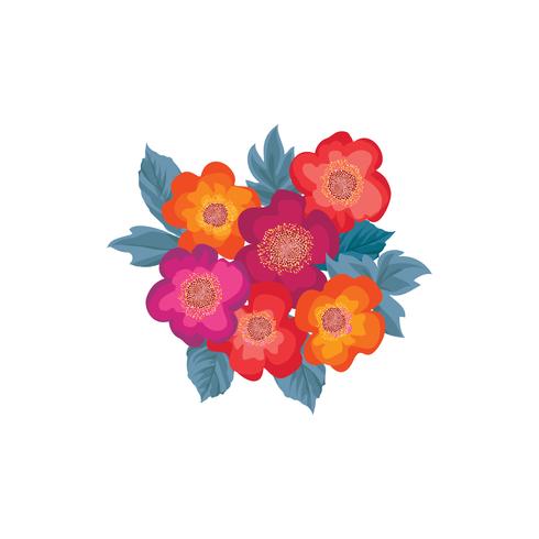 Flower bouquet. Floral frame. Flourish greeting card. Summer decor vector