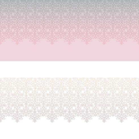 Lacy line seamless pattern set. Abstract floral ornament. Fabric border vector