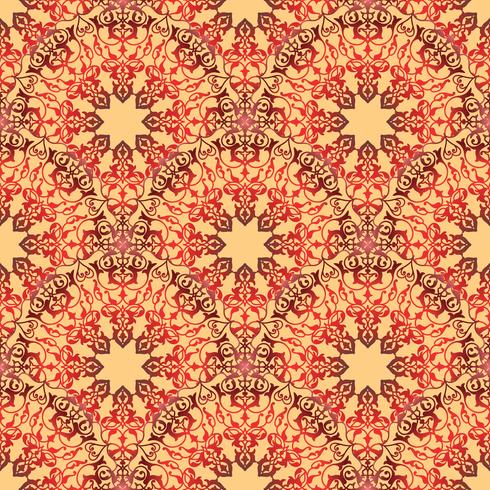 Arabic floral swirl line ornament. Oriental flower seamless pattern vector