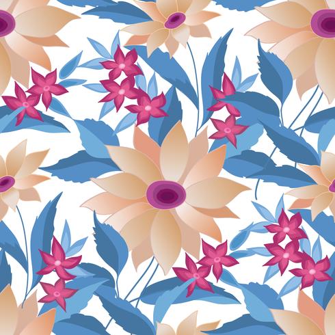 Floral seamless stylish pattern. Spring flower background vector