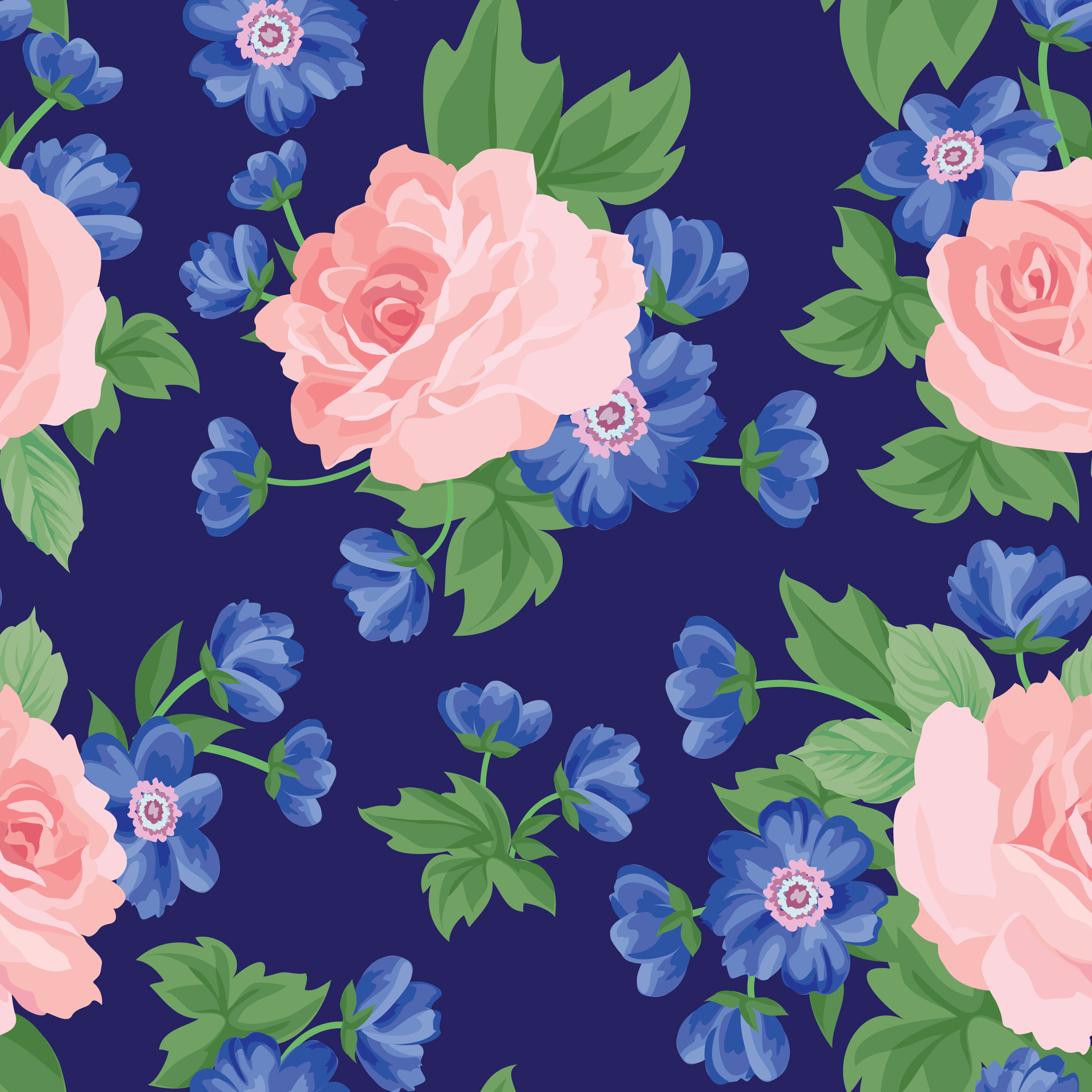 Download Floral seamless pattern. Flower background. Garden texture - Download Free Vectors, Clipart ...
