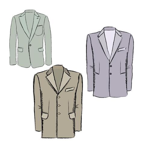 Conjunto de tela de moda. Ropa de hombre chaqueta. Ropa de hombre chaqueta de negocios vector