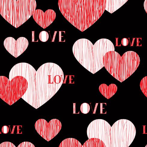 Love heart seamless pattern. Happy Valentines day background vector