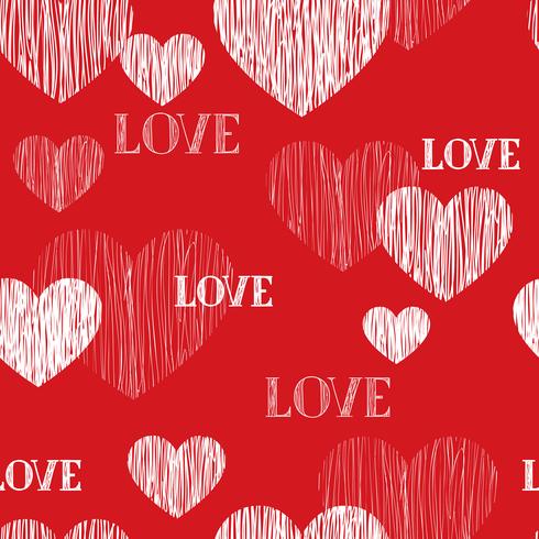 Love heart seamless pattern. Happy Valentines day background vector