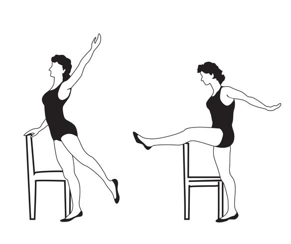 Elegant women silhouettes doing fitness exercises. Fitness club icon set, vector