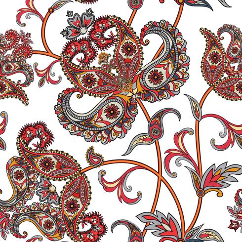 Floral seamless background. Oriental ornament. Flower pattern. vector