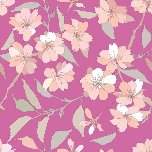Floral seamless pattern. Flower background. vector