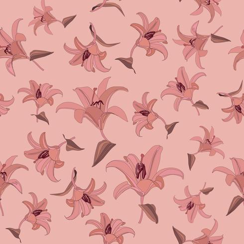 Floral pattern. Flower seamless background. Flourish ornamental garden vector