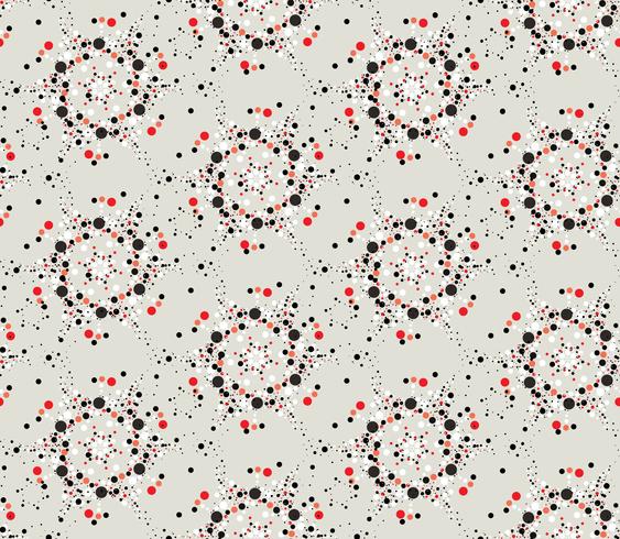 Abstract seamless pattern. Circular ornament. Swirl geometric dots vector