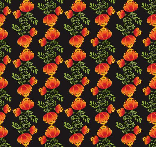 Swirl floral seamless pattern. Ornamental background in russian style. vector