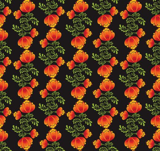 Swirl floral seamless pattern. Ornamental background in russian style. vector