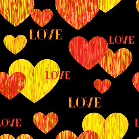 Love heart seamless pattern. Happy Valentines day background vector