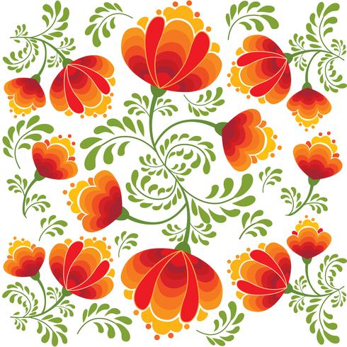 Swirl floral seamless pattern. Ornamental background in russian style. vector