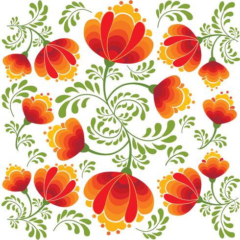 Patrón transparente floral remolino. Fondo ornamental en el estilo ruso. vector