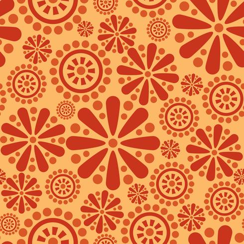 Abstract floral geometric pattern Flower circle seamless ornament vector