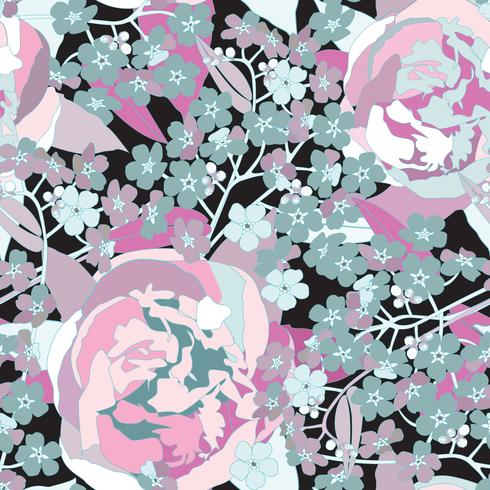 Floral seamless pattern. Flower background. Flourish garden texture vector