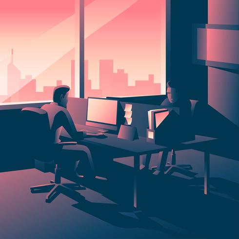 Office Hour Illustration Vector