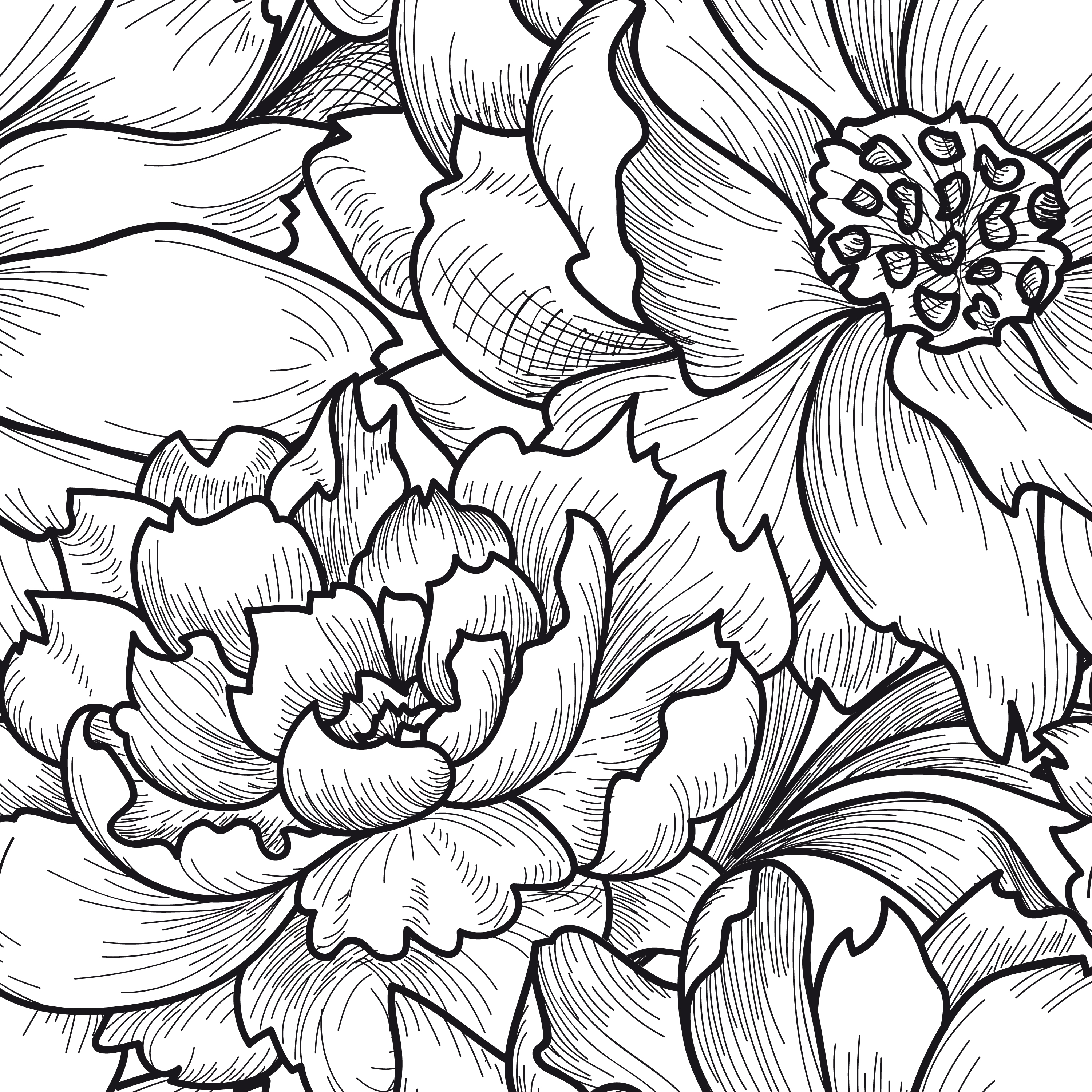 Floral Seamless Pattern Flower Background Engraved Texture 524531 Floral Seamless Pattern Flower Background Engraved Texture 524531