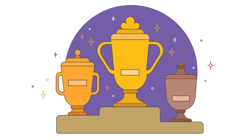 Trophies and Posts Vector