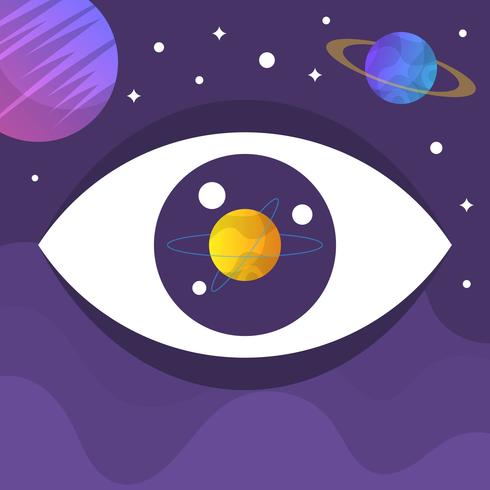 Flat Eye Galaxy Vector Illustration 