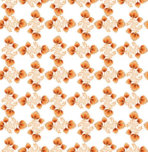 Swirl floral seamless pattern. Ornamental background in russian style. vector
