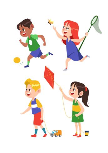 Children Character Set vector