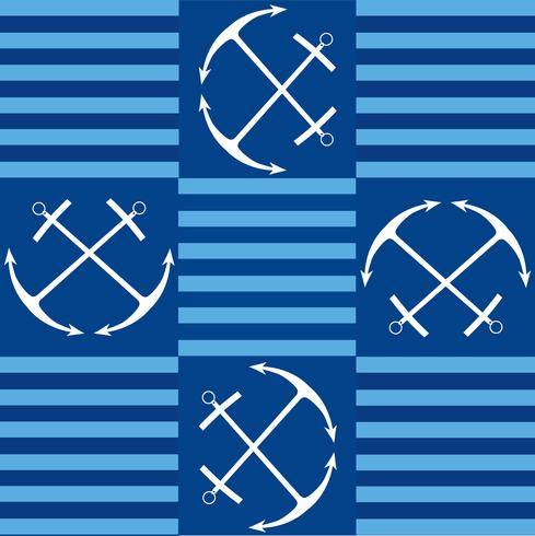 seamless pattern with anchor. Stylish marine water background. vector