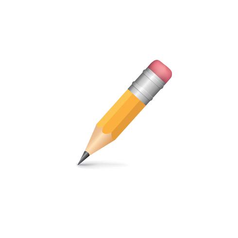Pencil isolated with shadow on white background vector
