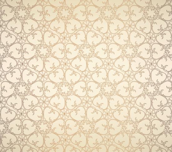 Patrón de línea oriental Fondo de tela de remolino abstracto ornamento floral vector