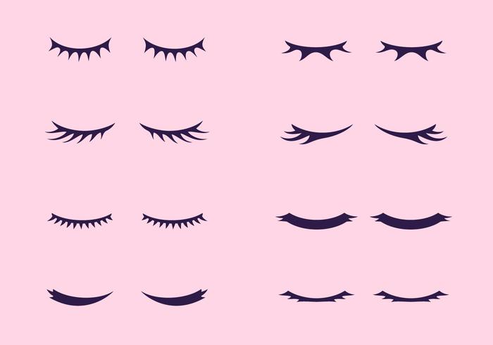 Beautiful Eyelashes Clipart Set vector