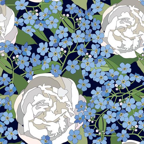 Floral seamless pattern. Flower background. Flourish garden texture vector