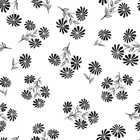 Floral seamless pattern. Flower background. Engraved texture vector