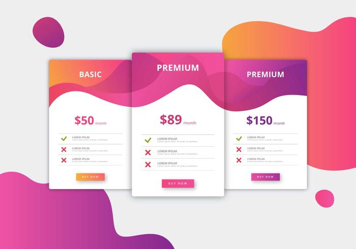 Pricing Table vector