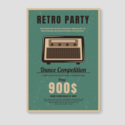 Plantilla de póster retro vector