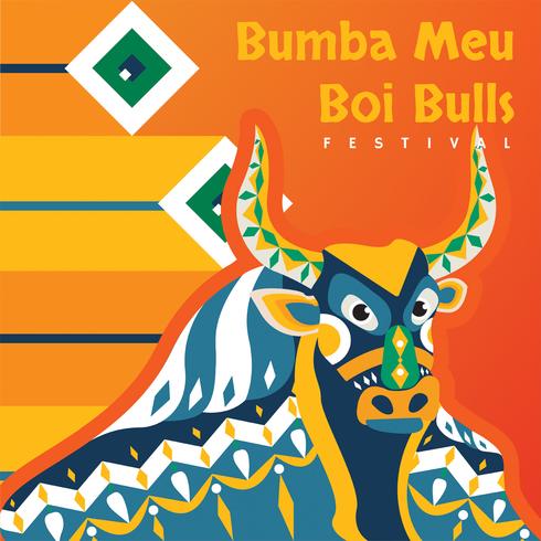 Bumba Meu Boi Bulls diseño vectorial vector