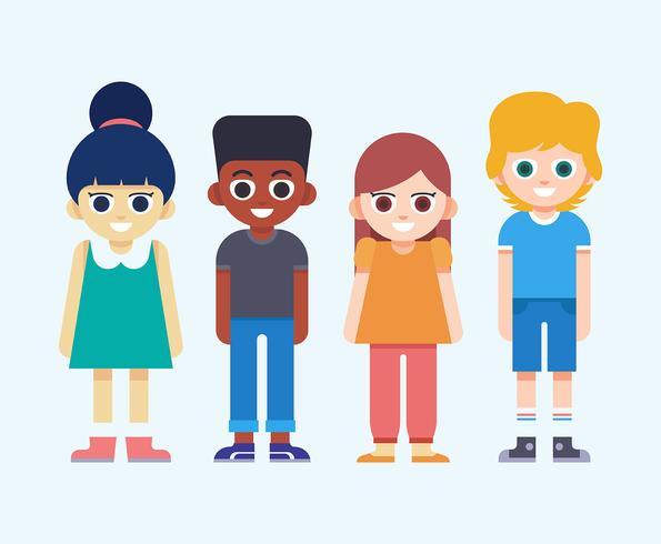 Children Character Set vector