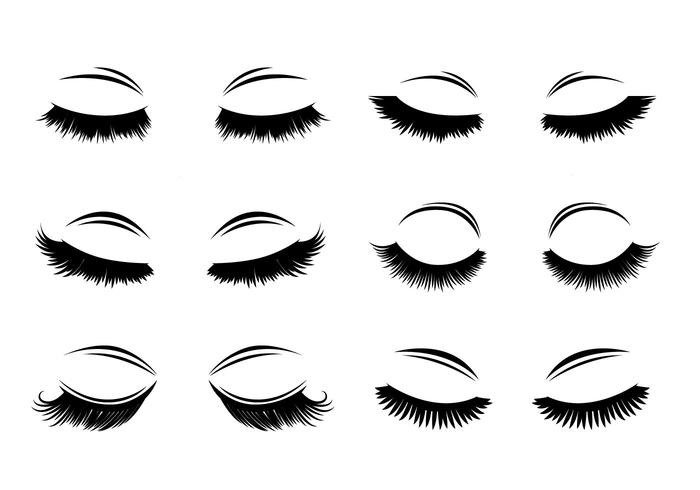 Eyelashes Clipart set vector