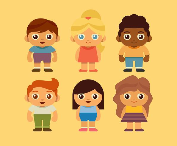 Children Character Set vector